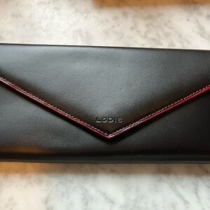 Lodis Black Wallet with Red Accent